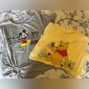Two Disney T-shirt tops of Mickey Mouse and Winnie the  Pooh